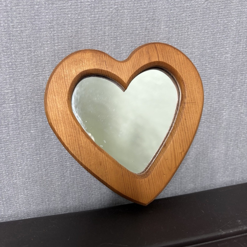 Vintage 80s-90s Heart Shaped Mirrors 4.75 Cottagecore Farmhouse Decor Nursery